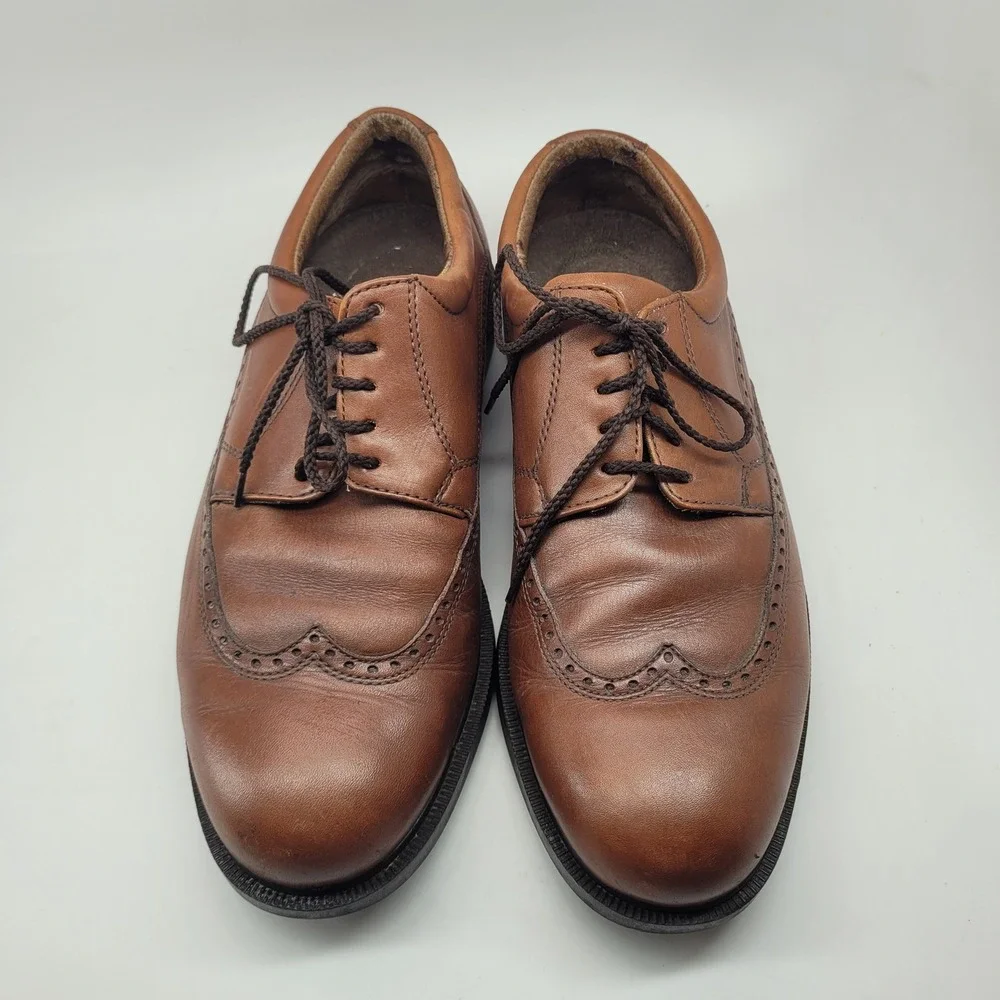Florsheim Comfortech Mens Brown Leather Wingtip Derby Shoes 30610 Size 10 D‎